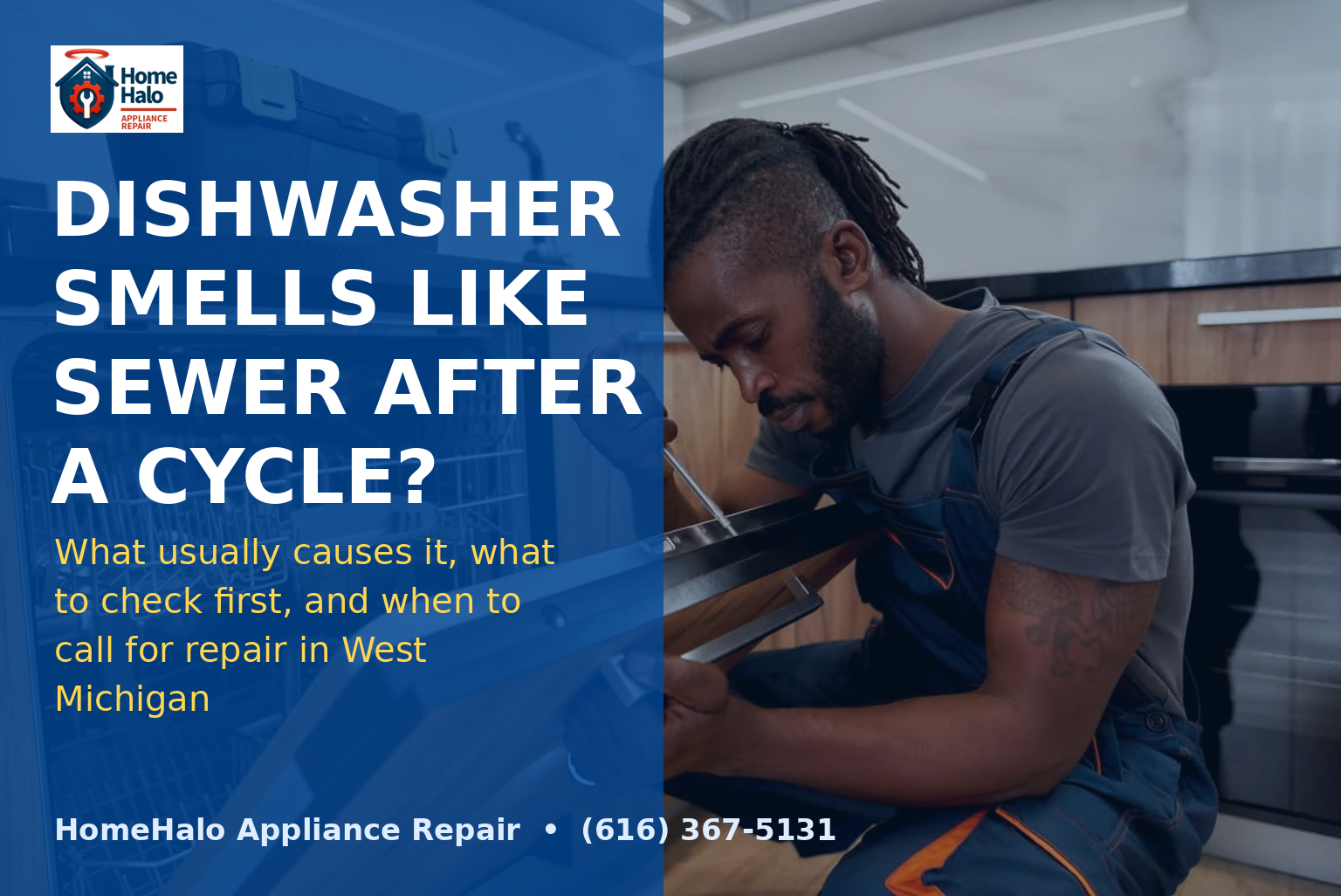 HomeHalo dishwasher sewer smell guide